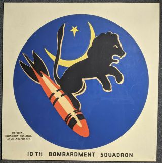 Vintage World War 2 Buy Us War Stamps 10th Bombardment Squadron Naval Poster