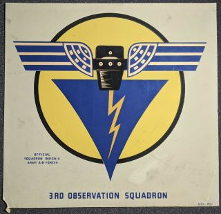 Vintage World War 2 Buy Us War Stamps 50th Observation Squadron Army Poster
