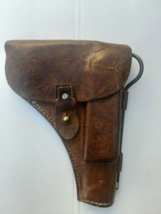 Leather Holster For Pistol Fn Browning Modell 1922 With Cleaning Rod