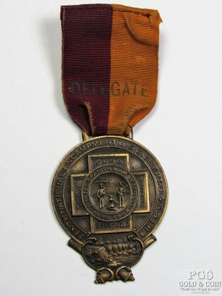 1913 - 1930 Spanish American War Veterans Delegate Medal With Ribbon 14303