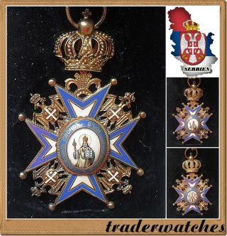 Order Of St.  Sava Iv Class Huguenin Freres & Co