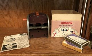Vintage 1950’s Nestor Johnson Card Shuffler Model 50 W/instructions/cards