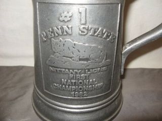 Penn State Pewter Stein National Championship 1982 Pa 6 1/2 " Height Vgc