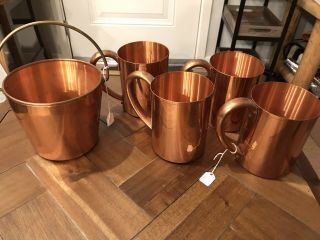 Vintage West Bend Solid Copper Mug Set Of 4