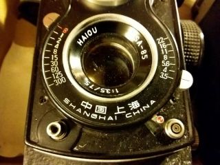 Vintage Two Seagull SF 120 TLR Camera w/ Huazhong 75mm F3.  5 Lenses - Shanghai 2