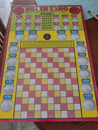Silver King Gambling Punch Board 68172 19 X12.  5