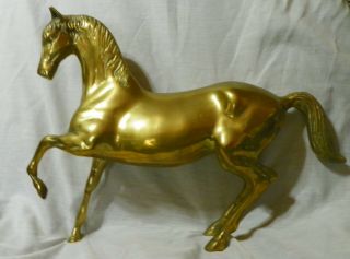 Large Brass Horse 14.  5 " X 11.  3 "