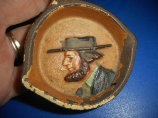 Miniature Cast Iron Painted PRESIDENT ABRAHAM LINCOLN Ashtray Wall Hanging/NICE 3