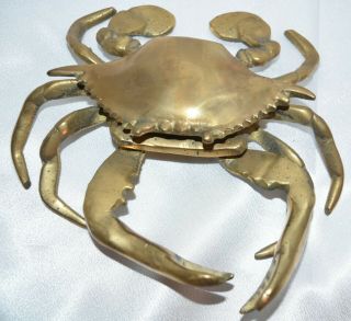 Large Brass Crab Trinket Box Claws And Legs