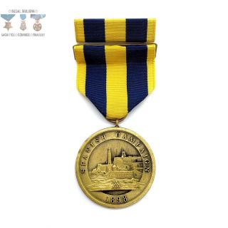 1898 Us Navy Spanish Campaign Medal Full Wrap Brooch 1930 