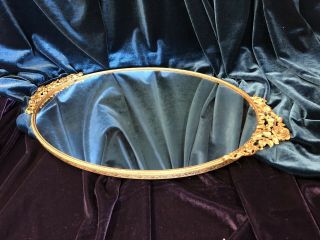 Large Vintage Matson Gold Ormolu Rose Vanity Mirror