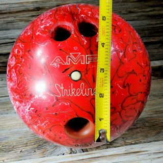 Vintage AMF STRIKELINE Bowling Ball Blue Swirl Marble 12 LB 3
