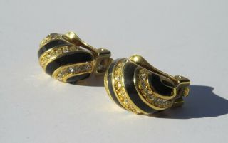 Vintage Authentic Christian Dior Rhinestone Earrings