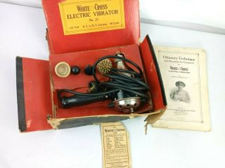 Vintage White Cross Model 21 Electric Vibrator Massager -
