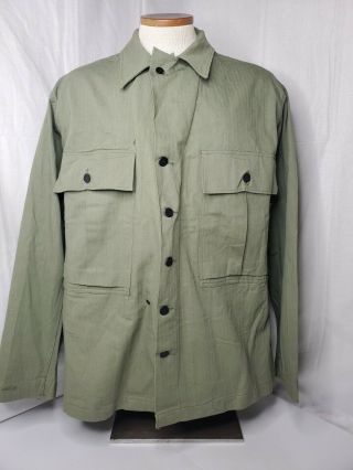 Ww2 1943 Us Army Hbt Herringbone Twill Combat Shirt Jacket 40r 1st Pattern