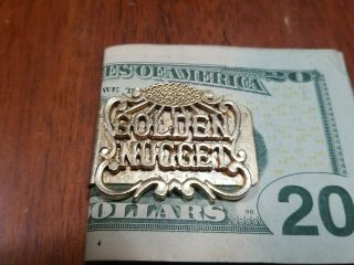 Vintage Golden Nugget Downtown Las Vegas Gold Tone Metal Money Clip