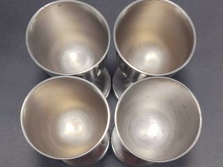 4 Vintage Old Newbury Pewter Cordial Goblet Cups 3
