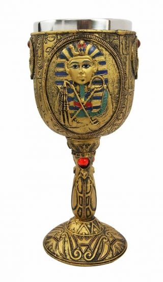 6.  75 " Height Ancient Egyptian Egypt Pharaoh King Tut Beverage Wine Goblet Cup