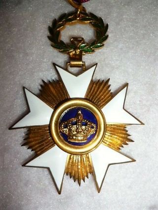 Belgium,  Order of the Crown,  Commander ' s Neck Badge Medal with Ribbon 2