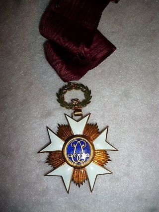 Belgium,  Order of the Crown,  Commander ' s Neck Badge Medal with Ribbon 3