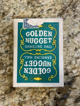 1965 Tax Stamp Green Deck Of Golden Nugget Las Vegas Casino Playing Cards