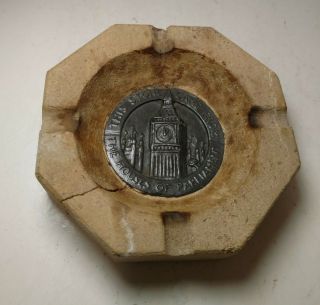 Vintage Ww Ii Relic Ashtray Made From Houses Of Parliament Stone Palace Bombing
