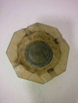 VINTAGE WW II RELIC ASHTRAY MADE FROM HOUSES OF PARLIAMENT STONE PALACE BOMBING 2