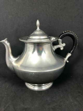 Vintage Ck & Co.  (c.  Kurz & Co. ) Teil Holland Pewter Tea Pot Black Handle 9c