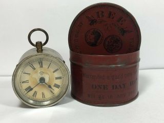 Ansonia Bee Clock Tin 1878 Collectable Red America Watch York U.  S.  A Vintage
