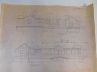 Vintage 1971 Ranch House Blue Print Drawings Architect Full Set 28 Pages