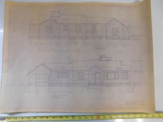 VINTAGE 1971 RANCH HOUSE BLUE PRINT DRAWINGS ARCHITECT FULL SET 28 PAGES 2