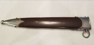 Ww2 German Brown Dagger Scabbard With Nickel Fittings In