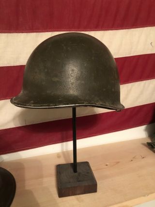 Wwii Ww2 M1 Helmet And Liner Front Seam Fixed Bale Us Capac Mccord