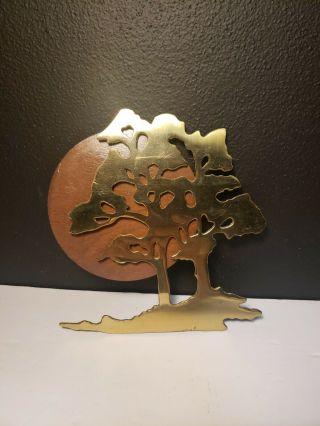 Vintage 1989 House Of Lloyd Solid Brass Bonsai Tree Of Life Hanging Wall Art