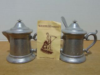 Wilton Columbia Rwp Armetale Pewter Cream And Sugar Set With Spoon