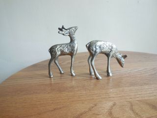 Vintage Small Brass Deer Buck & Doe Figurines,  Cabin Decor,  Brass Collectible