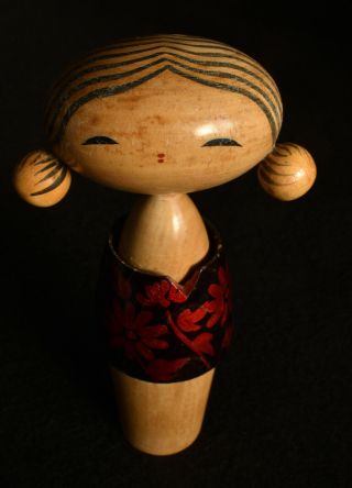 16.  5cm (6.  5 ") Japanese Old Sosaku Kokeshi Doll : Signed