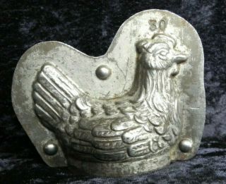 Old Antique Vintage Chocolate Mold Shape Figure Easter Easter Chicken / Rooster