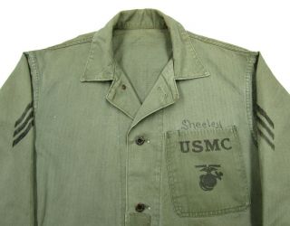Vtg Ww2 Hbt P41 Usmc Jacket S To M Shirt 1940s Marines Usn Herringbone Twill