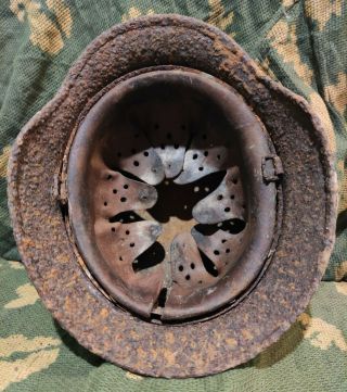 Ww2 German M - 40 Stahlhelm Military Helmet Unrestored Ww2 Size 66