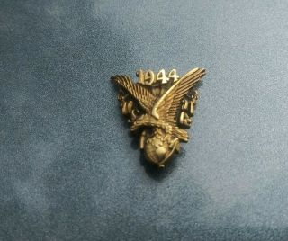 1944 Wwii United States Navy Usn Pilot Wings 14k Gold Pin 7/8 "