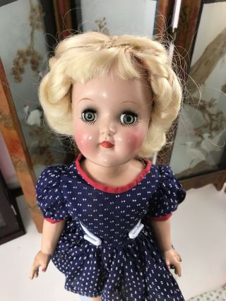 Antique Hard Plastic Ideal Toni Doll P 90 Platinum Blond 3 Dresses