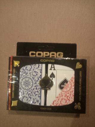 Copag 1546 Ps Red/blue Poker Size Large Index 2 Deck Setup Casino Playing Cards