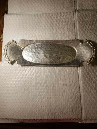 Vintage Rodney Kent Forged Hammered Aluminum Tray 479 Approx 12 Inches Long