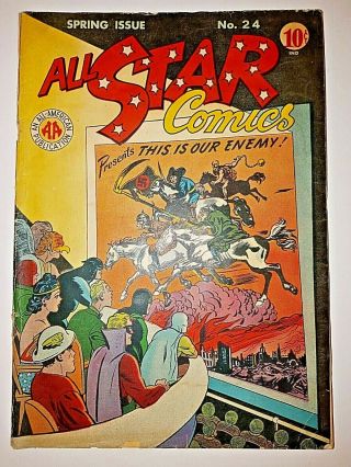 All Star Comics Volume 2 No.  24 Spring 1945 Wwii - Wonder Woman The Flash