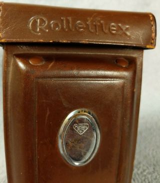 Vintage Leather Camera Case for ROLLEIFLEX TLR with Rear Window and Strap 2