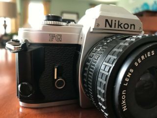 Vintage Nikon Fg Slr 35mm W/ 35mm Wide Angle Lens