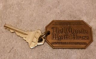 Vintage Del Monte Hyatt House.  Monterey,  Calif Hotel.  Key Fob