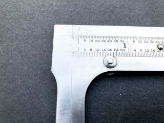 Vintage Starrett No.  425 3 - Inch Steel Pocket Slide Caliper Made in USA 3