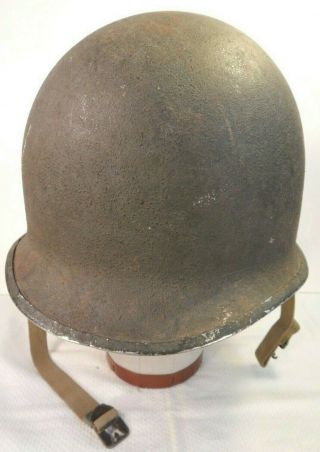 Wwii U.  S.  Army,  M1 Fixed Bale Combat Helmet,  O.  D.  Paint,  With Ww2 Liner